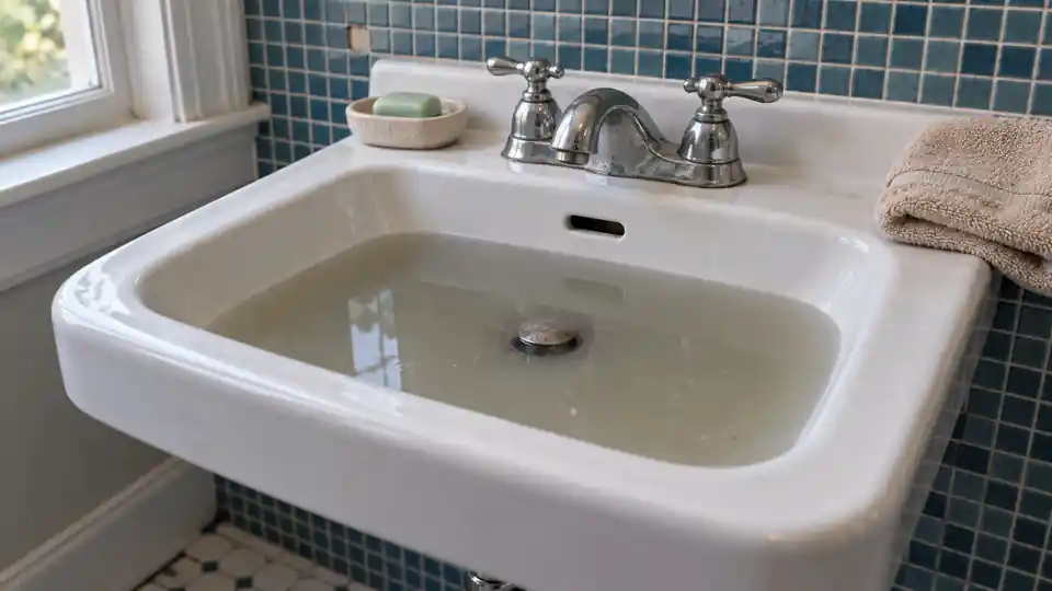 Before clogged drain cleaning inspection and setup in Bremerton