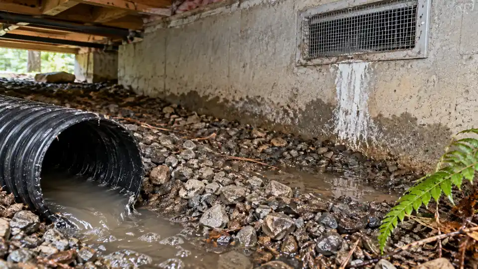 Before footing & perimeter drain cleaning inspection and setup in Bremerton