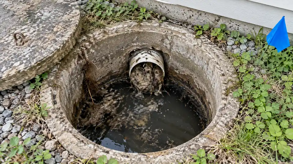 Before septic line cleaning inspection and setup in Bremerton