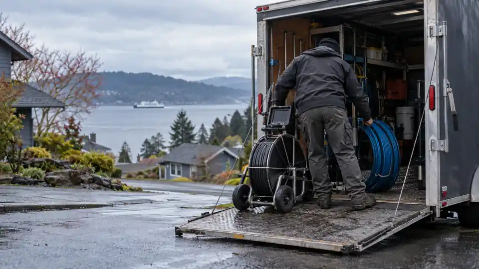 Drain cleaning service van in Bremerton and Kitsap County Washington