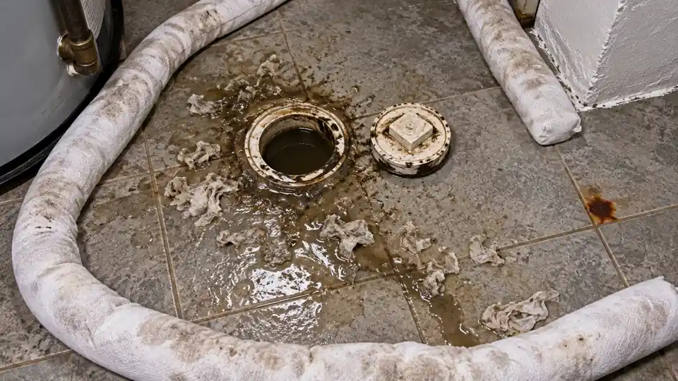Before sewer backup service inspection and setup in Bremerton